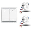 PWR4U Draadloze Serie Schakelaar – Klik aan klik uit bediening - Lichtschakelaar draadloos - Complete set met ontvanger – Batterijen en Inbouwdoos is niet nodig