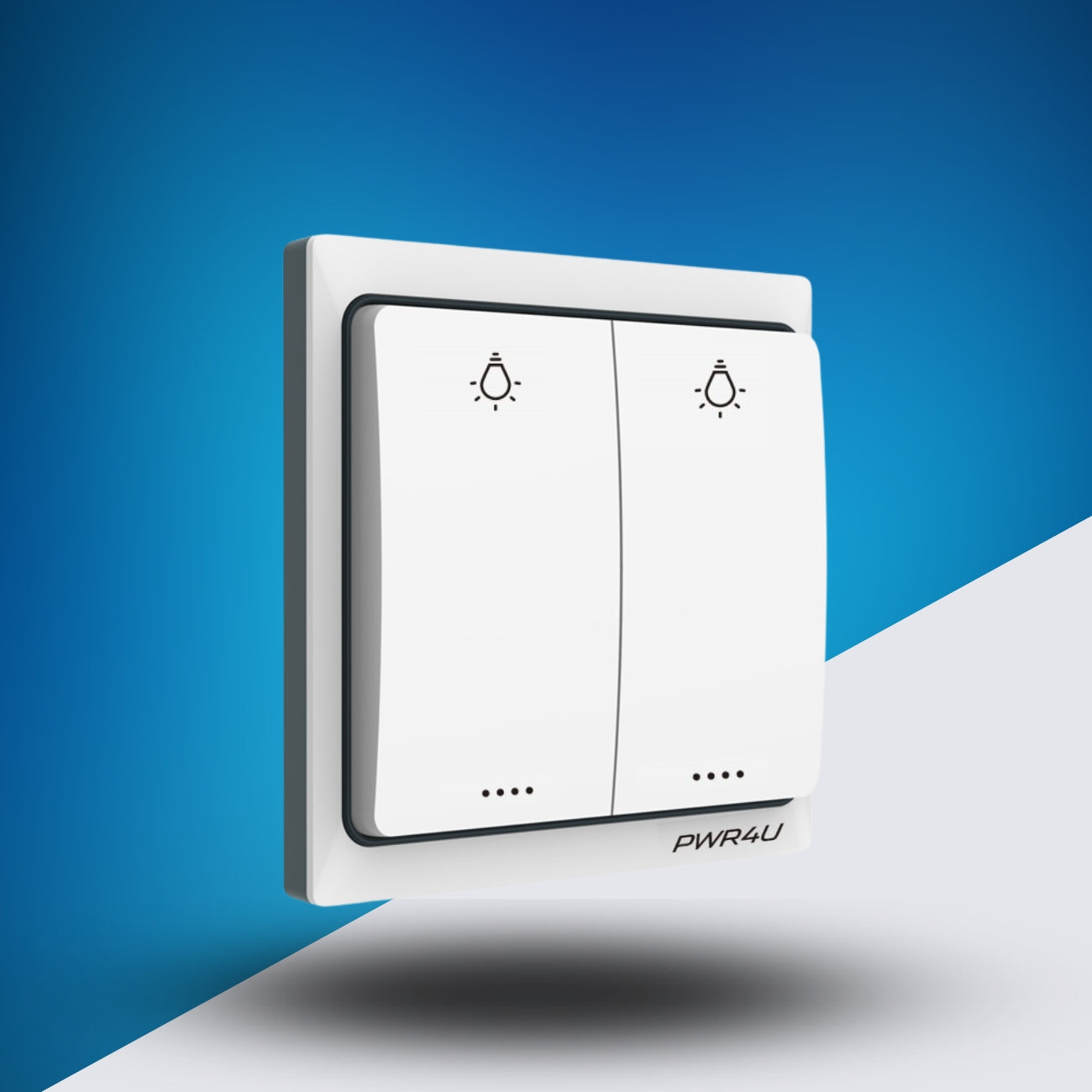 PWR4U Draadloze Serie Schakelaar – Klik aan klik uit bediening - Lichtschakelaar draadloos - Complete set met ontvanger – Batterijen en Inbouwdoos is niet nodig