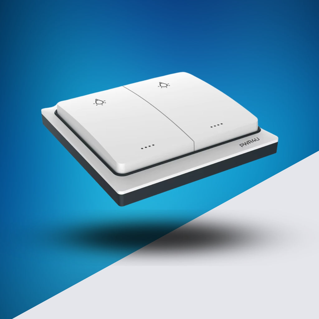PWR4U Draadloze Serie Schakelaar – Klik aan klik uit bediening - Lichtschakelaar draadloos - Complete set met ontvanger – Batterijen en Inbouwdoos is niet nodig