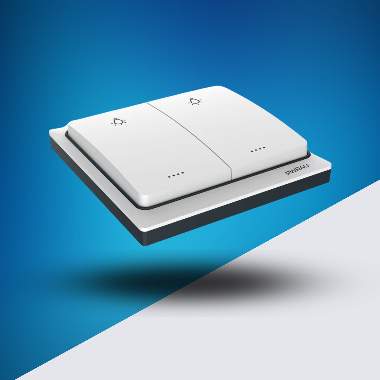 PWR4U Draadloze Serie Schakelaar – Klik aan klik uit bediening - Lichtschakelaar draadloos - Complete set met ontvanger – Batterijen en Inbouwdoos is niet nodig