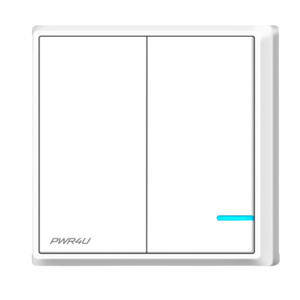 PWR4U Draadloze lichtschakelaar - Set met 2 ontvangers (schakelunits) – Snelle montage op de wand - Serie schakelaar